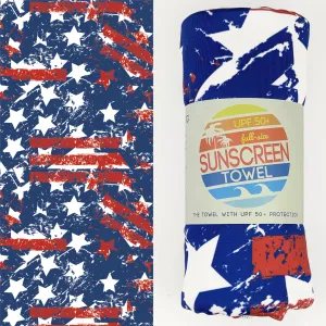 UPF 50  Beach/Pool Towel Full Size (Stars & Stripes)