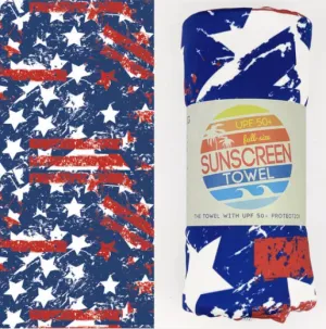 UPF 50  Suncreen Towel -  Stars and Stripes