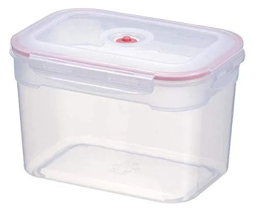 Vacuum Seal Food Storage Containers - Hand Held Vacuum Food System - Quick Marinator - Rectangle - 5.2L / 5.5 Qt - Coral Color