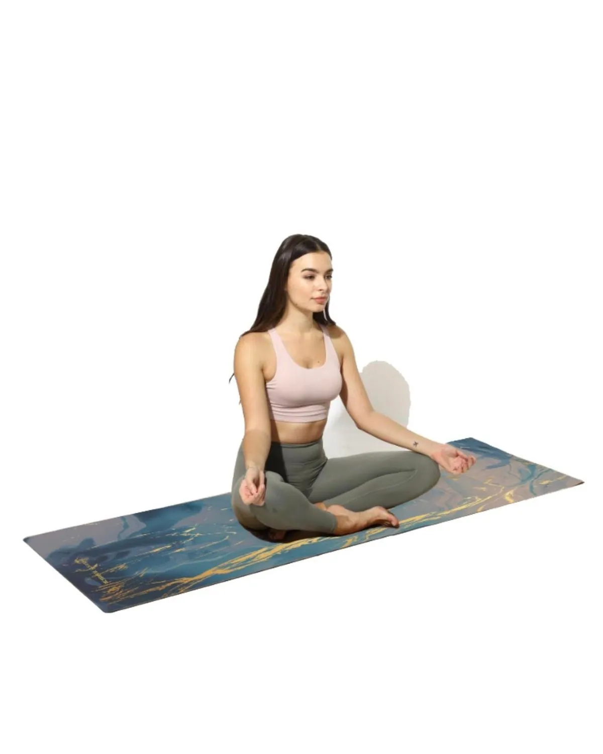 Vegan Yoga Mat - Blue Printed Yoga Mat