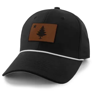 Vintage Maine Flag Leather Patch Rope Performance Hat