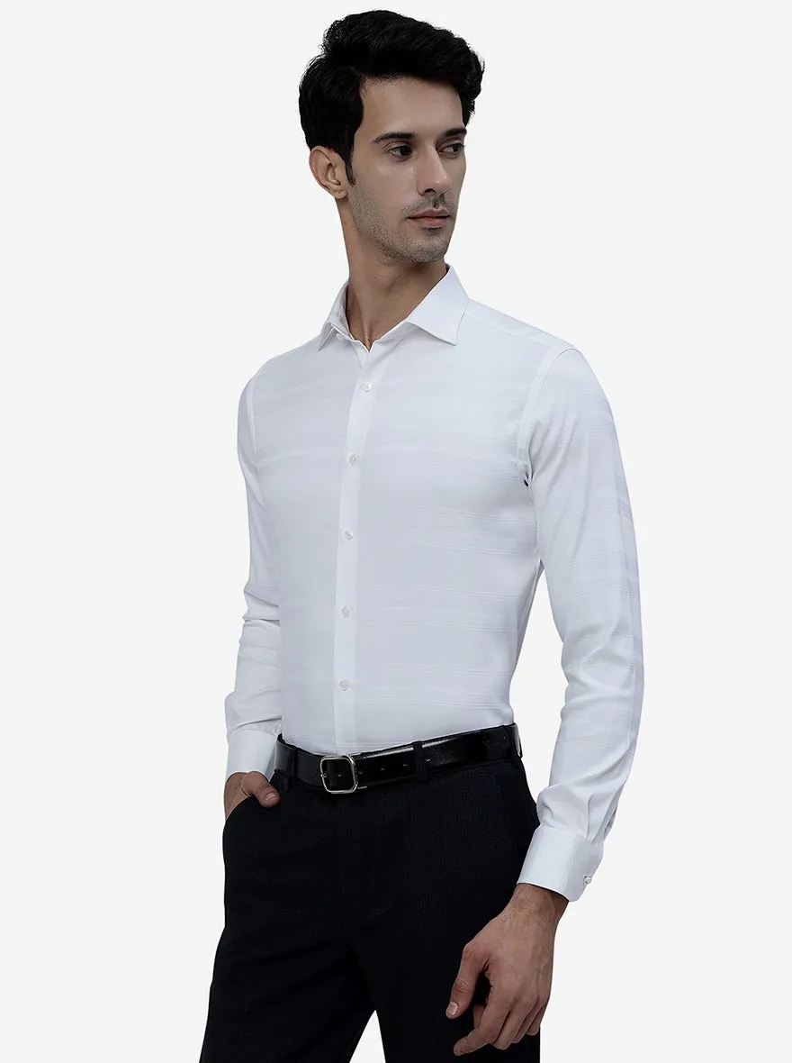 White Checked Slim Fit Party Wear Shirt | Wyre