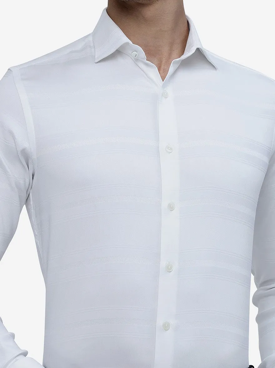 White Checked Slim Fit Party Wear Shirt | Wyre