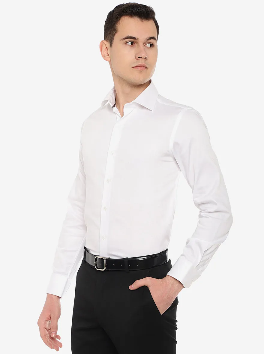 White Solid Slim Fit Party Wear Shirt | Wyre