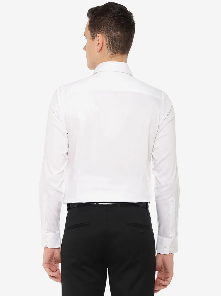 White Solid Slim Fit Party Wear Shirt | Wyre