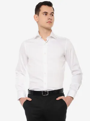 White Solid Slim Fit Party Wear Shirt | Wyre