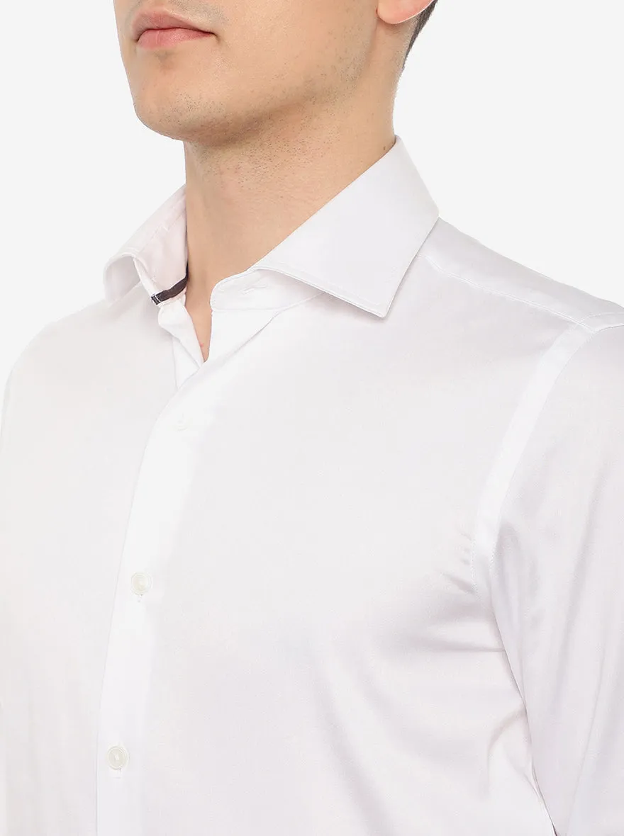 White Solid Slim Fit Party Wear Shirt | Wyre