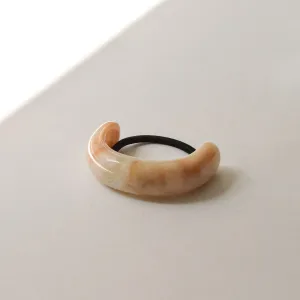 Wide Arch Resin Ponytail Hair Tie | Beige