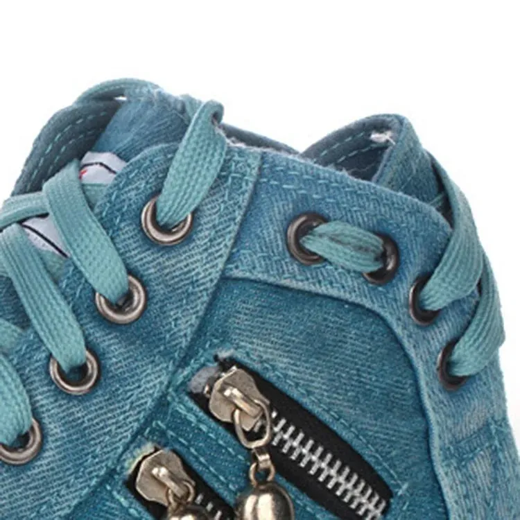 Women's Side Zipper Casual Sneakers