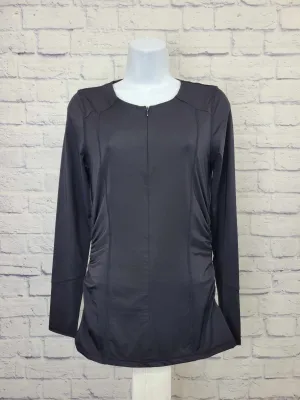 XSMALL BLACK A377792 zuda Z-Sol Knit Top w/ Ruching Detail
