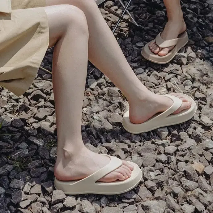 Y2K Non-Slip Flip Flops with Stylish Platform Elevation