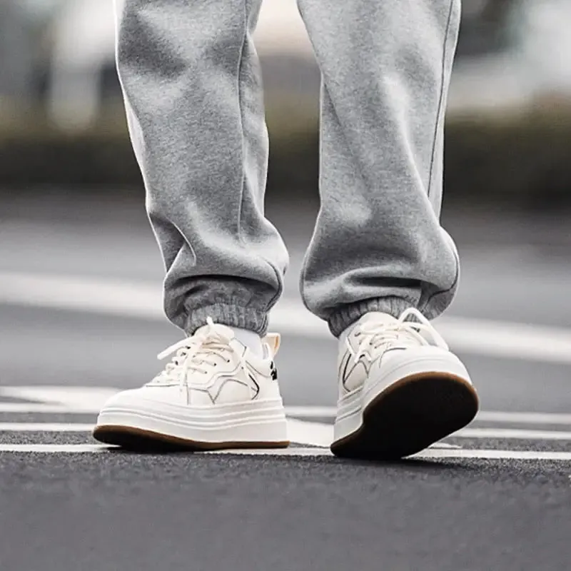 Y2K Stitched Leather Shoes for Streetwear Style