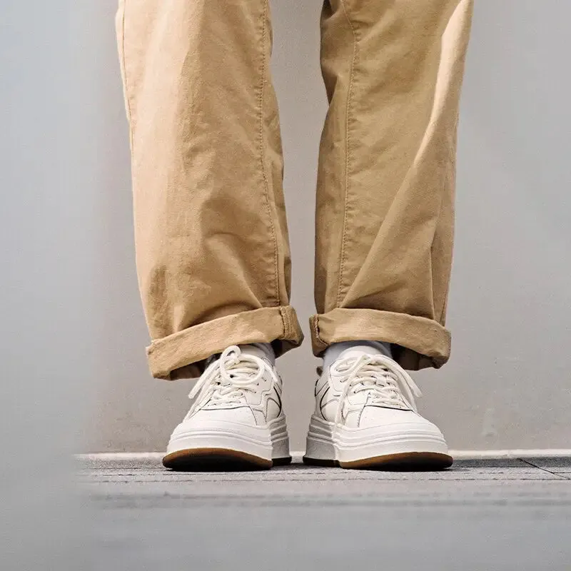 Y2K Stitched Leather Shoes for Streetwear Style