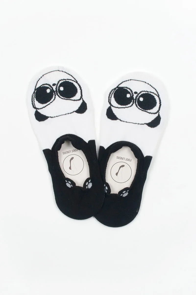 YM52 12 Pairs Cotton Blend, Made in Korea Raccoon No Show Foot Liners