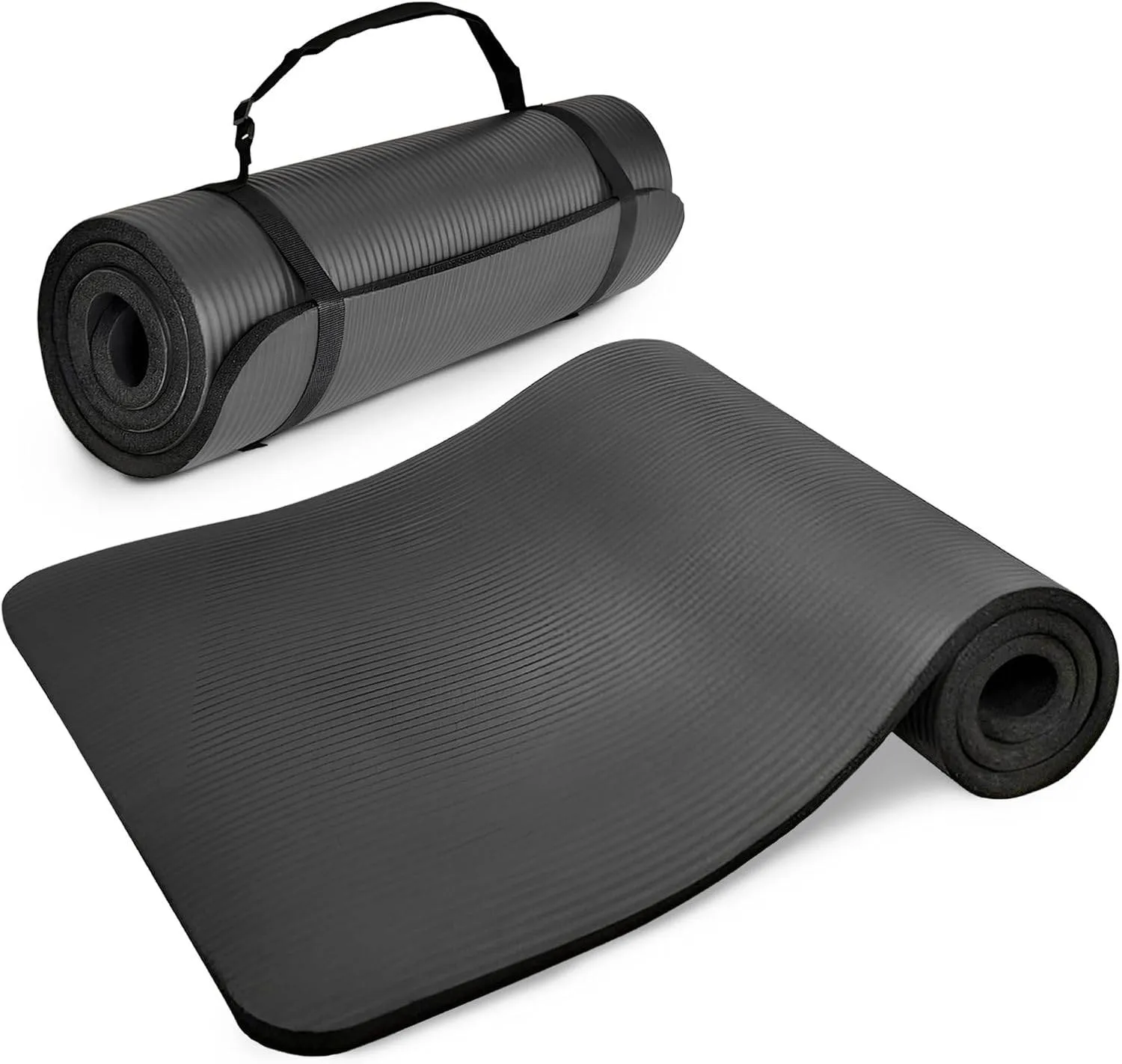 Yoga Mat, One-Inch Extra Thick High Density Exercise Mat, Anti-Tear Exercise Yoga Mat with Carrying Strap, Suitable for Various Yoga Exercises