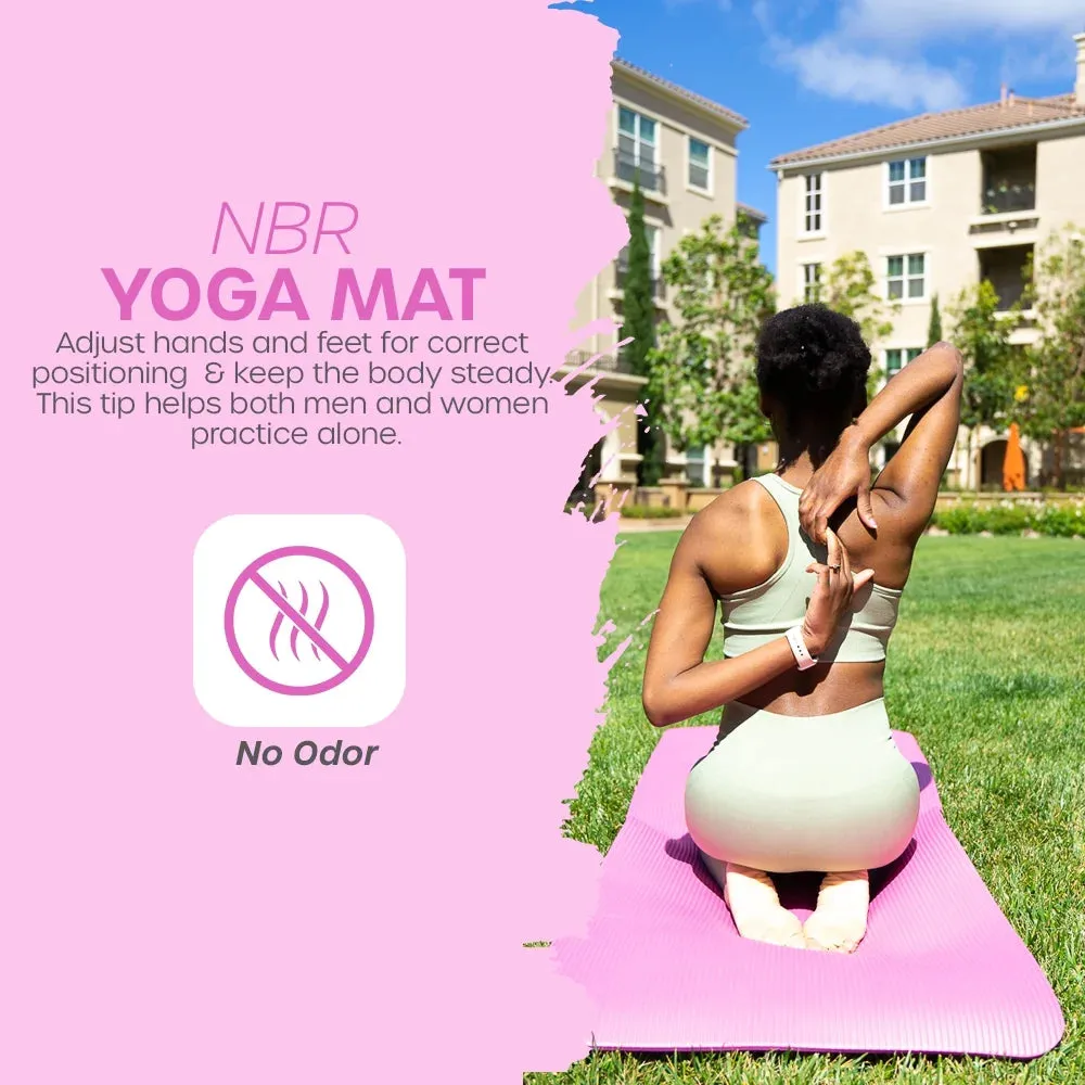 Yoga Mat with Carry Strap | Lightweight Yoga Mat for Pilates, Yoga | Free Ebook for Mat Workouts