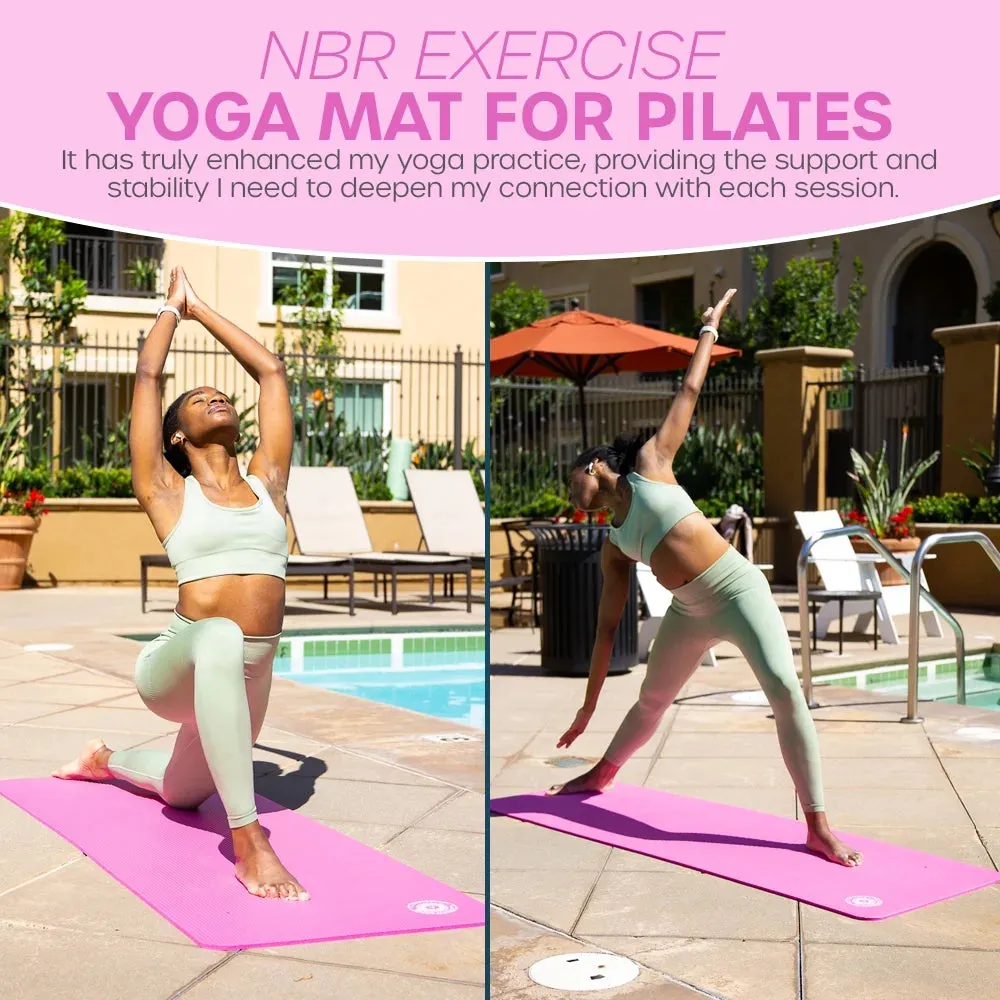 Yoga Mat with Carry Strap | Lightweight Yoga Mat for Pilates, Yoga | Free Ebook for Mat Workouts