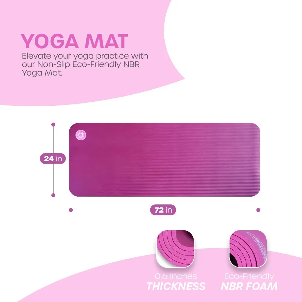 Yoga Mat with Carry Strap | Lightweight Yoga Mat for Pilates, Yoga | Free Ebook for Mat Workouts