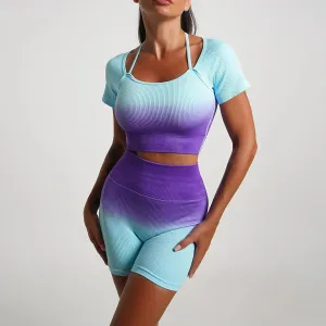 Yoga Ombre Shirt and Shorts Set