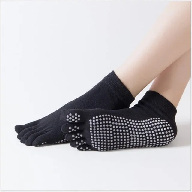 Yoga Toe Socks with Grips Pilates Women Toeless Socks for for Pilates Barre Fitness Non-slip Socks