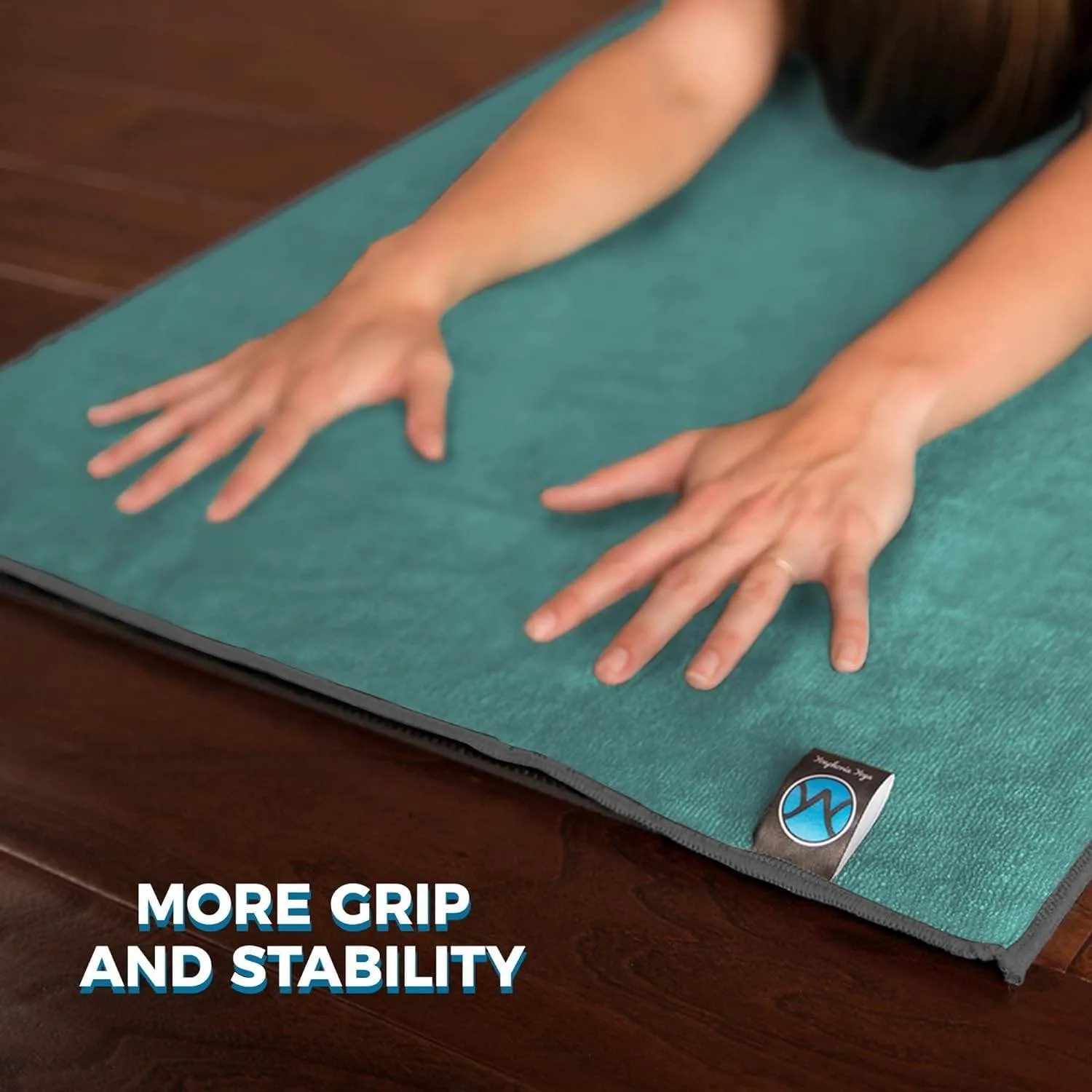 Youphoria Yoga Microfiber Towel Non-Slip Yoga Mat Towel - Hot Yoga Towel for Sweat & Grip... (Mint Towel/Gray Stitching)