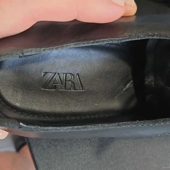 🐢 Zara Patent Leather Derby Platform Shoes