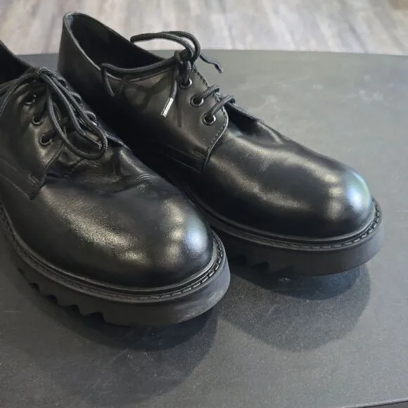 🐢 Zara Patent Leather Derby Platform Shoes